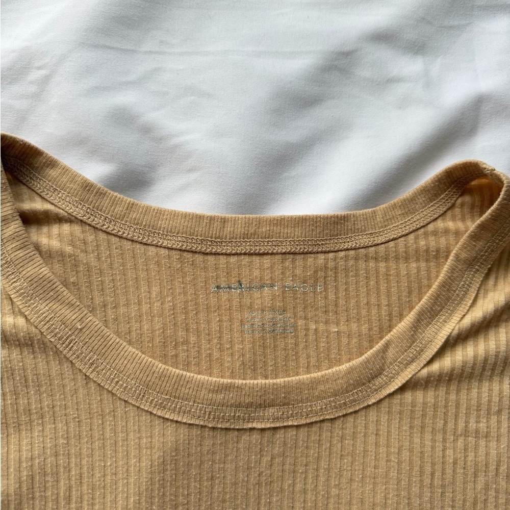 American Eagle Tan Ribbed Women's Top - Picture 4 of 4